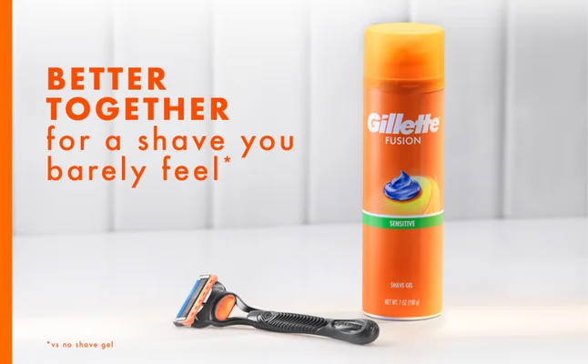 Gillette Fusion Shave Gel that can be used together with Gillette Fusion5 razor.