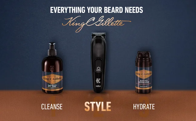 3in1 Wash, Trimmer, and Beard Itch Soothing Lotion to cleanse, style and hydrate.