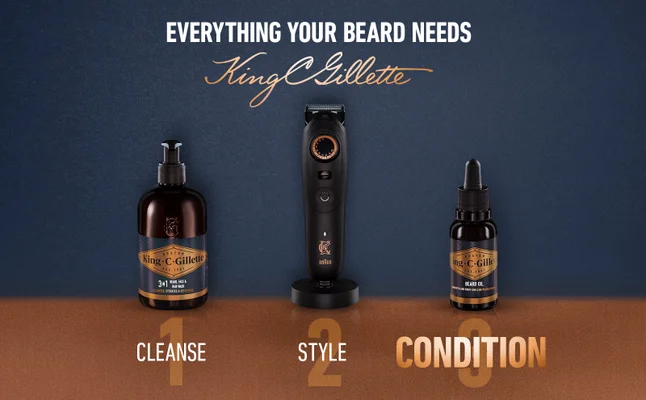 3in1 Wash, Trimmer Pro Max, and Beard Oil to cleanse, style and condition.