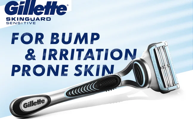 Visual of Gillette SkinGuard Sensitive razor for bump and irritation-prone skin.