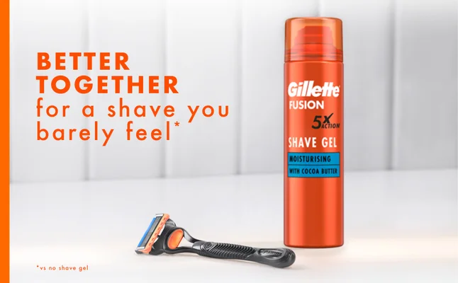Gillette Fusion Shave Gel that can be used together with Gillette Fusion5 razor.