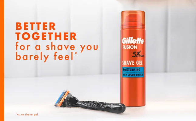 Gillette Fusion Shave Gel that can be used together with Gillette Fusion5 Power razor.
