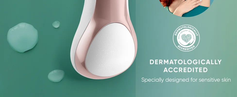 Skin Health Alliance logo shows the razor is dermatologically accredited.