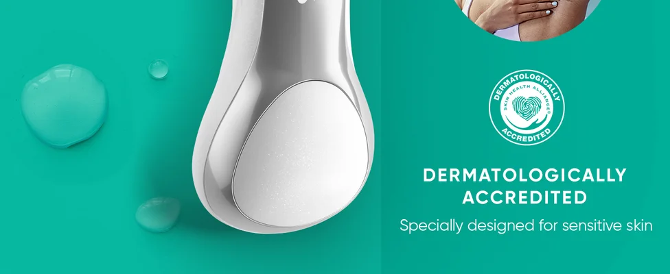 Skin Health Alliance logo shows the razor is dermatologically accredited.
