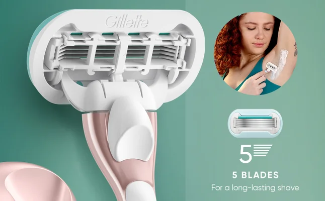 Venus Pro Smooth Sensitive has five blades for a long-lasting shave.