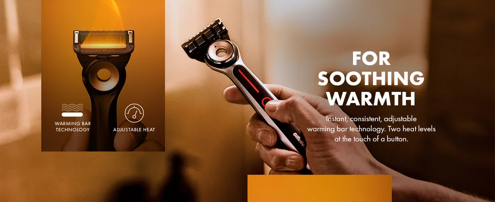 FOR SOOTHING WARMTH Instant, consistent, adjustable warming bar technology. Two heat levels at the touch of a button. WARMING BAR TECHNOLOGY,ADJUSTABLE HEAT