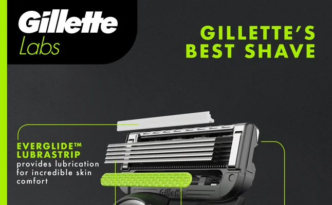 GilletteLabs razor head that has an EverGlide lubrastrip for incredible skin comfort.