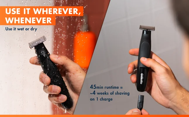 Fusion One Electric Razor 4D full metal blade that lasts up to 6 months being replaced.