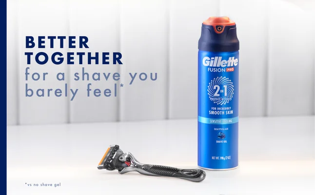 Gillette Fusion Pro Shave Gel that can be used together with Gillette ProGlide razor.