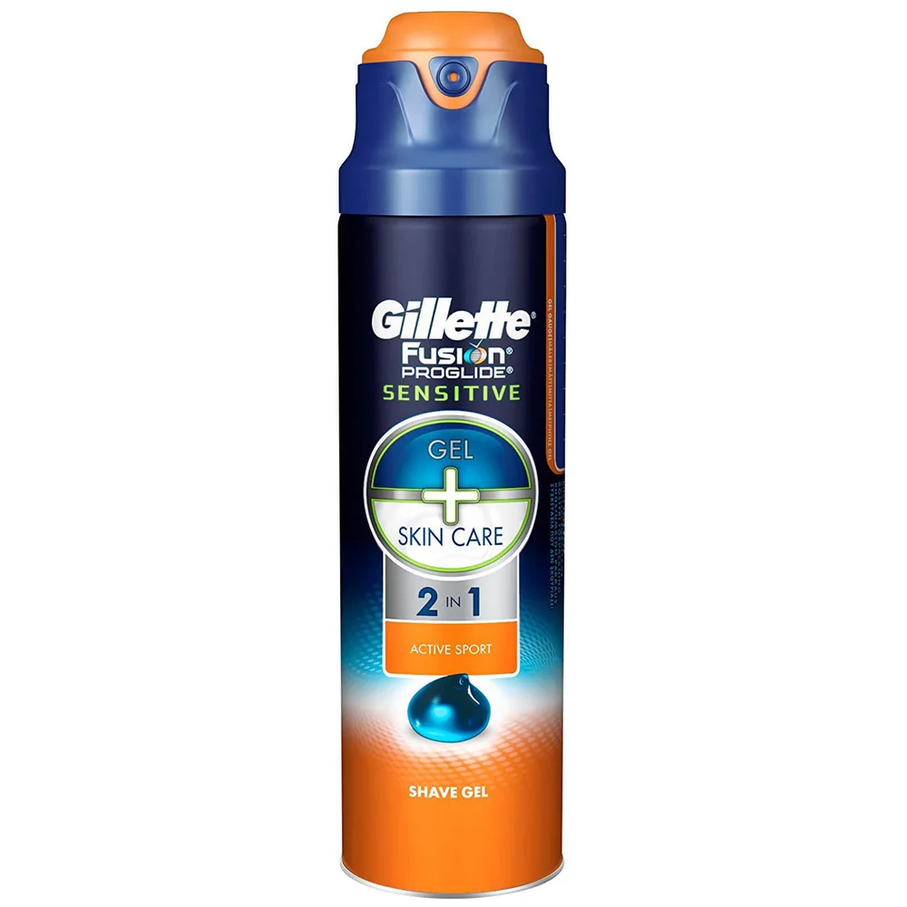 Gillette Fusion5 Proglide Sensitive 2-in-1 Active Sport Shaving Gel 170ml (1 Pack) Image 1