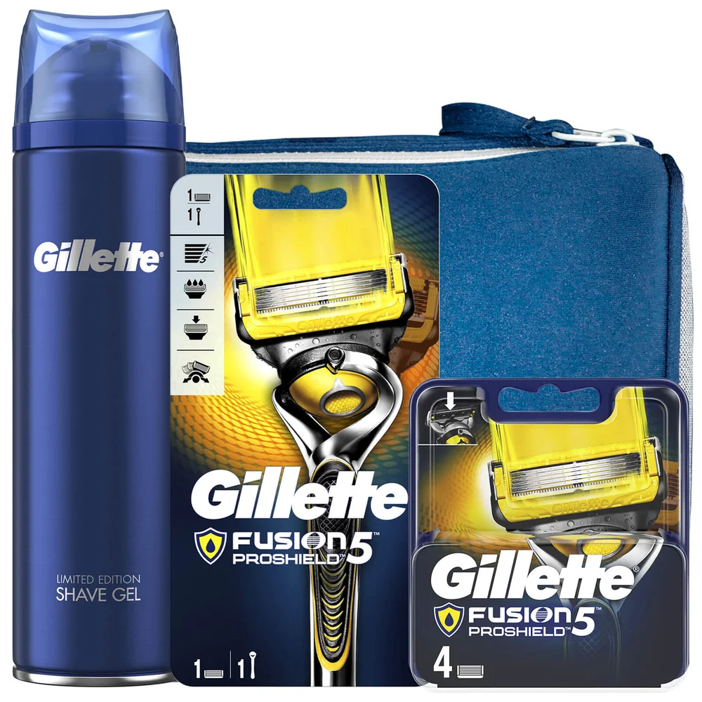 Gillette Fusion5 ProShield Shaving Kit with Wash Bag Image 1