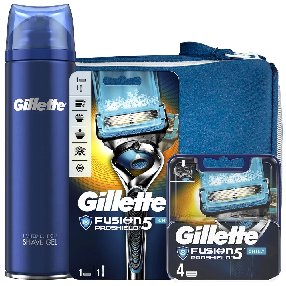 Gillette Fusion5 Proshield Chill Shaving Kit with Wash Bag Image 1