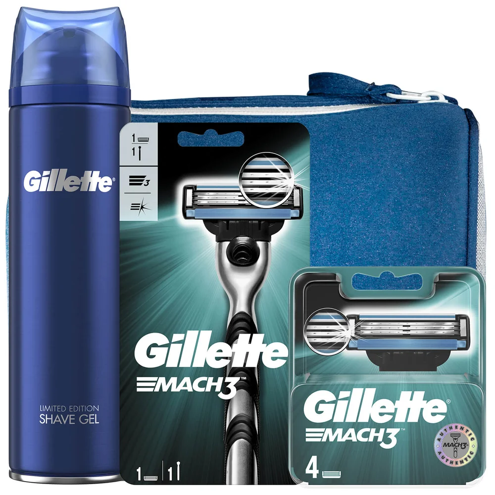 Gillette Mach3 Shaving Kit with Wash Bag Image 1
