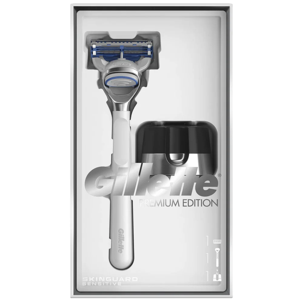 Gillette SkinGuard Sensitive Razor Gift Set - White Premium Edition Image 1