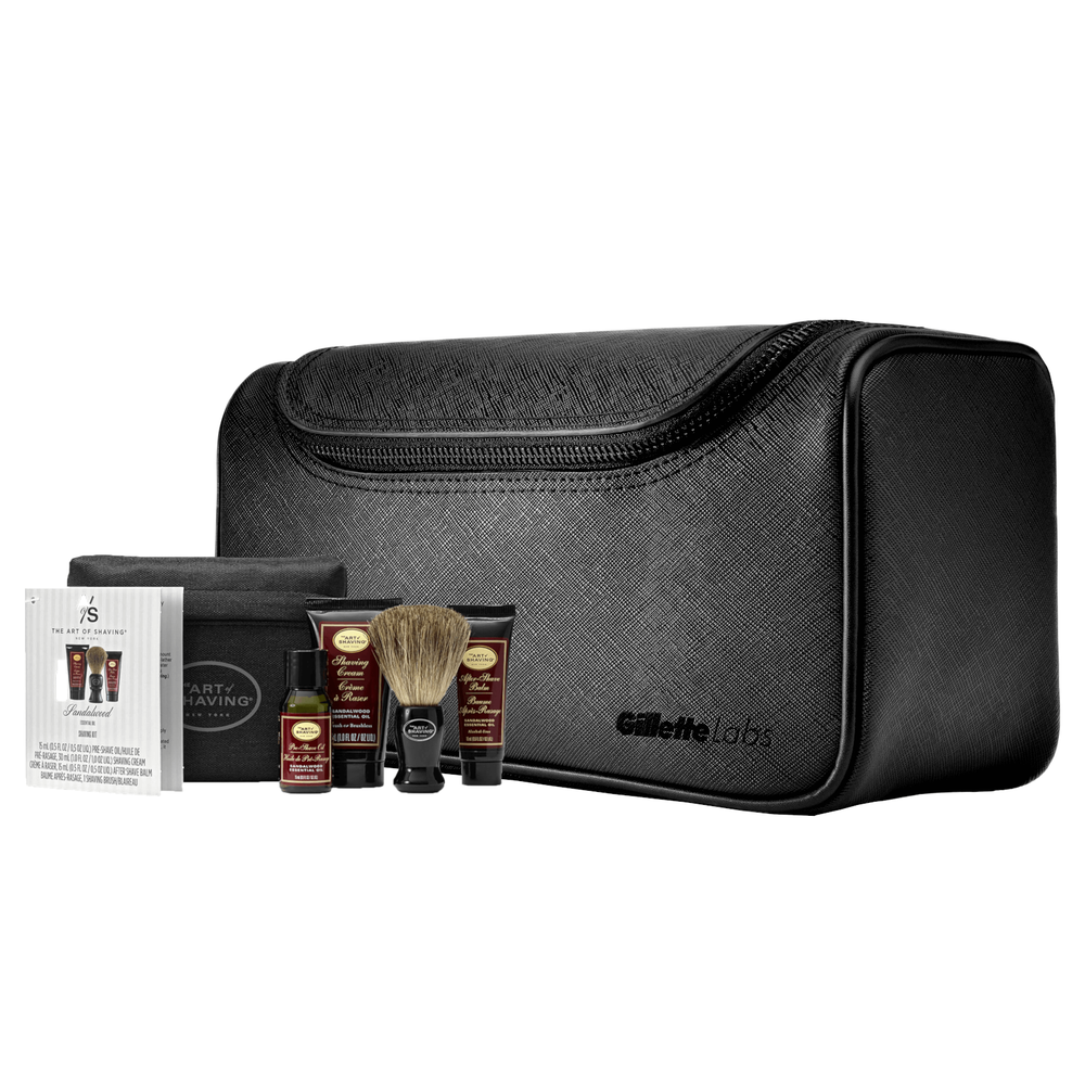 GilletteLabs Saffiano Leather Washbag and Art of Shaving Travel Kit Image 1