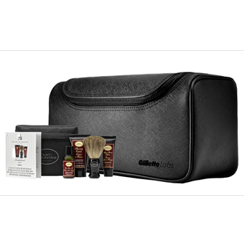 GilletteLabs Saffiano Leather Washbag and Art of Shaving Travel Kit