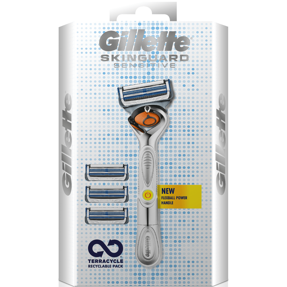 SkinGuard Sensitive Flexball Razor and Blades - 4 Blade Refills Image 1