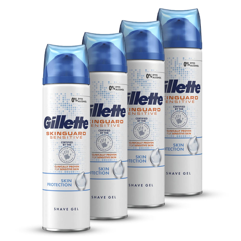Gillette Skinguard Sensitive Shaving Gel 200ml (4 Pack - 6 Month) Image 1
