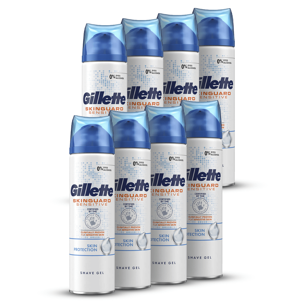 Gillette Skinguard Sensitive Shaving Gel 200ml (8 Pack - 12 Month) Image 1