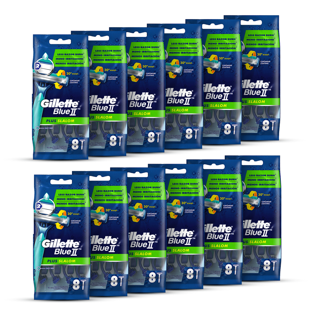 Gillette Blue II Plus Slalom Disposable Razors (96 Pack - 12 Month) Image 1