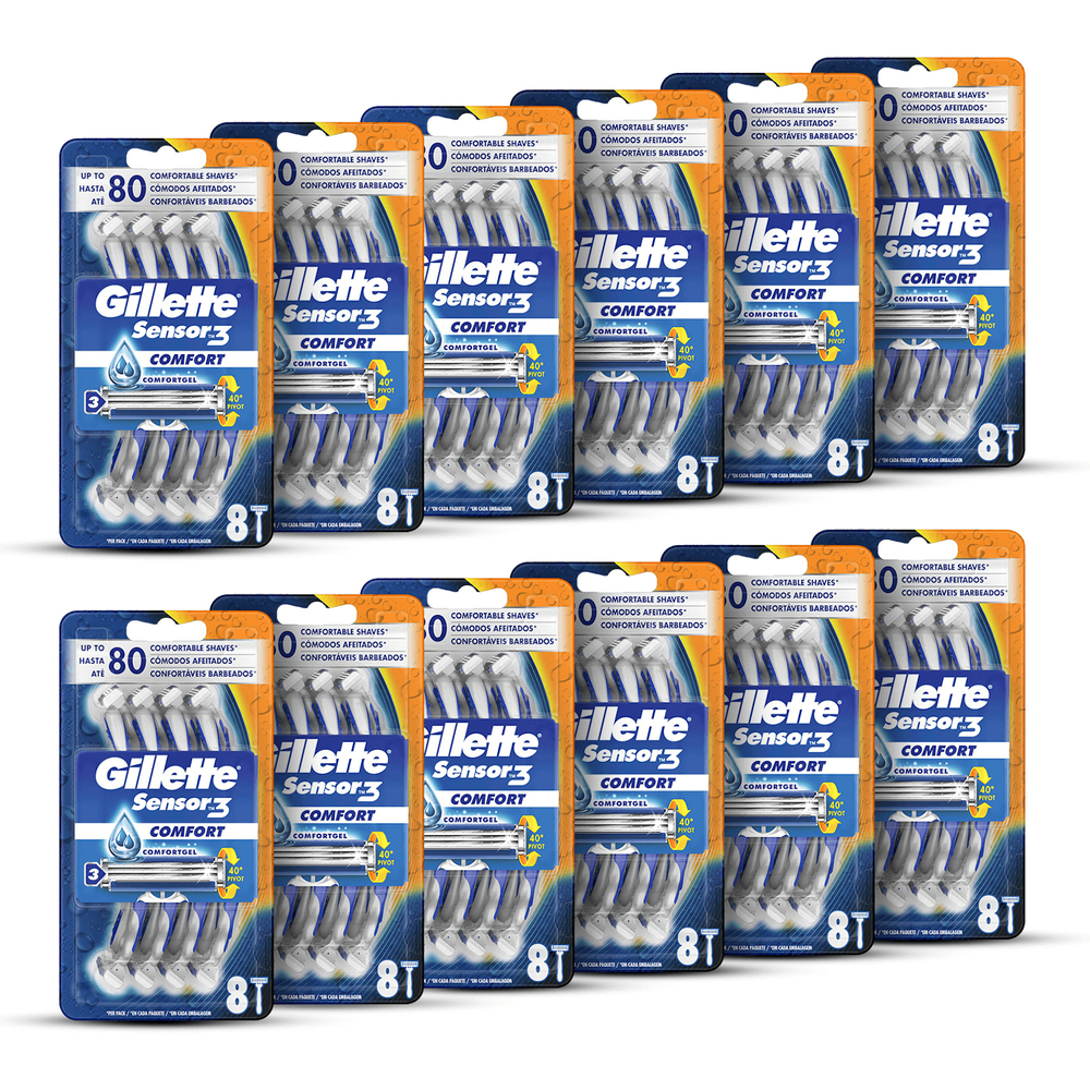 Gillette Sensor3 Disposable Razors (96 Pack - 12 Month) Image 1