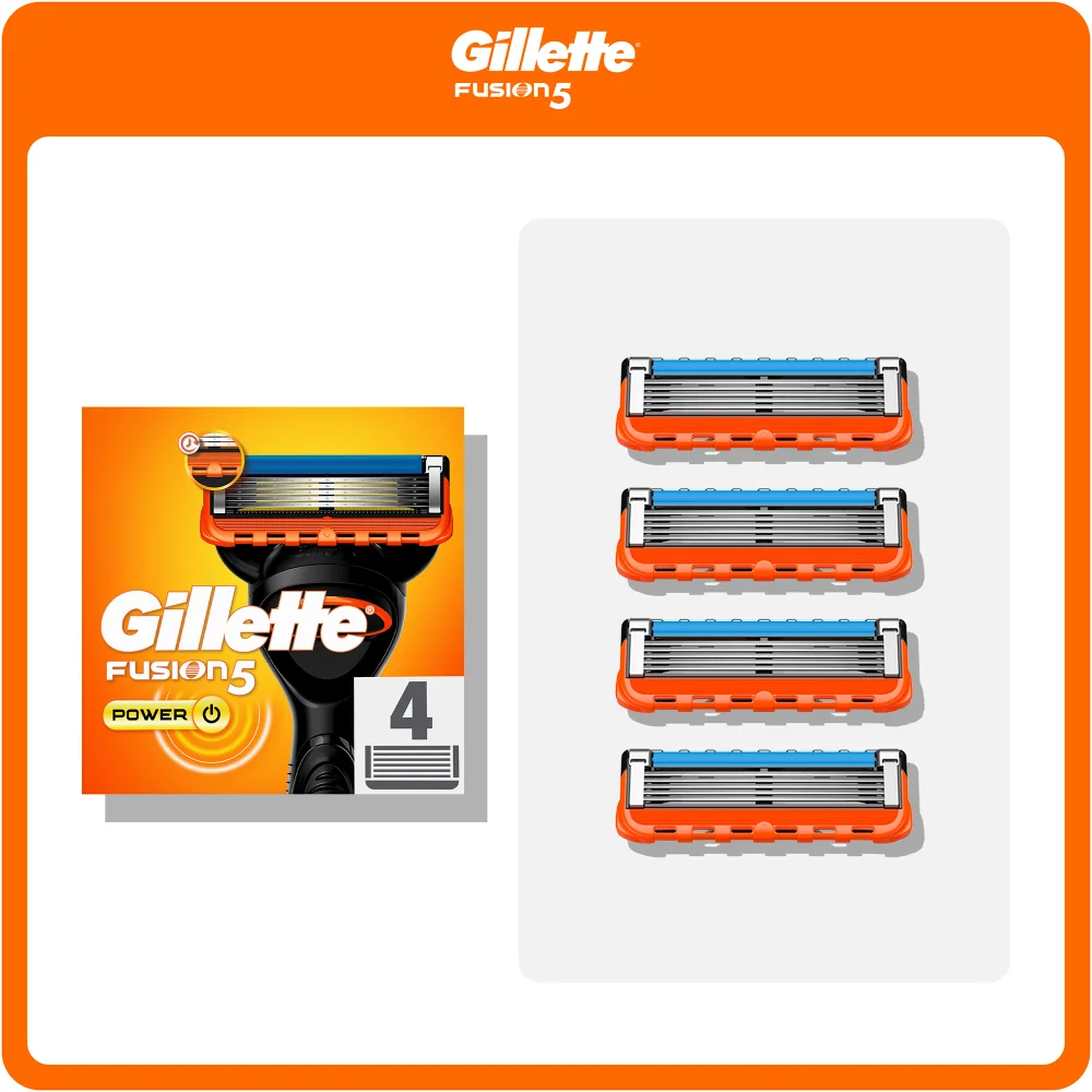 Gillette Fusion5 Power razor with 4 blade refills.