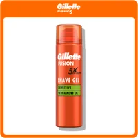 Gillette Fusion 5X Action Shave Gel, Sensitive with Almond Oil.