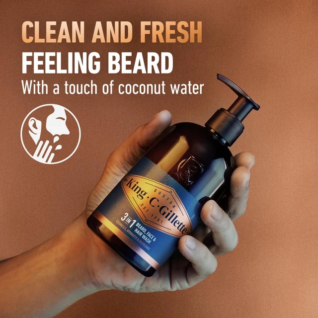King C. Gillette Beard, Face & Hair Wash 350ml