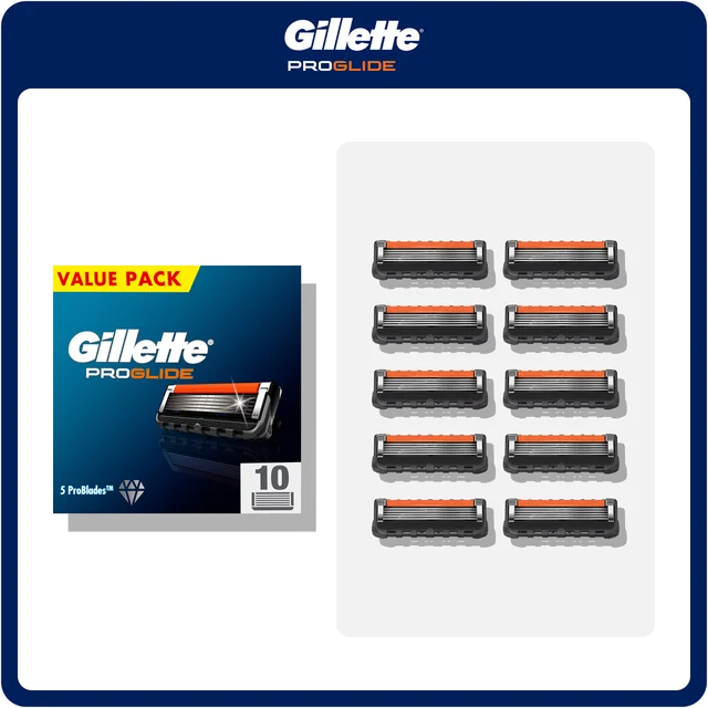 Gillette ProGlide 5 ProBlades razor blades value pack 10 cartridges.