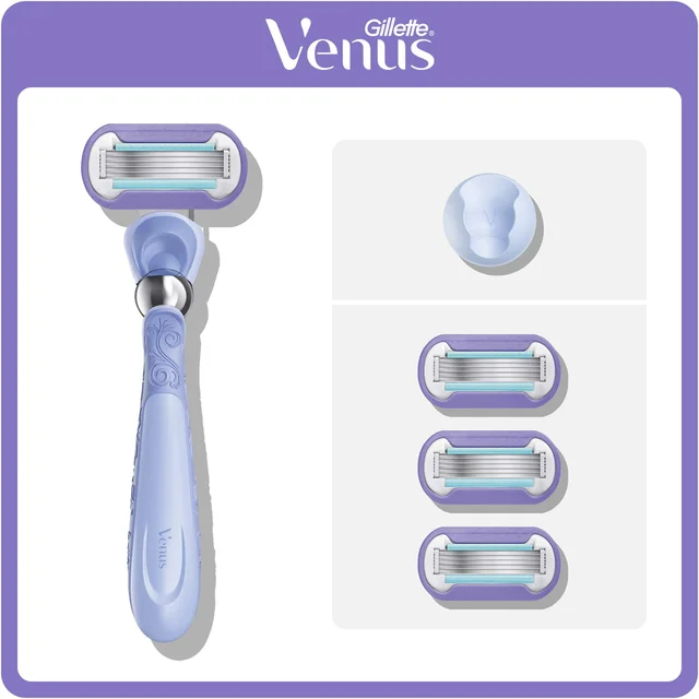 Gillette Venus Extra Smooth Swirl Razor, 3 Razor Blades & Shower Hanger