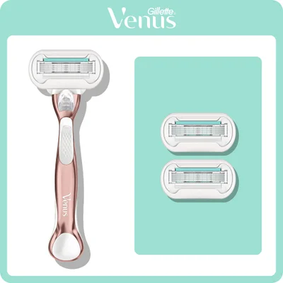 Venus Deluxe Smooth Sensitive Rose Gold Handle +3 Blades