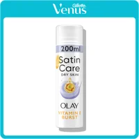 Gillette Venus Satin Care Dry Skin Shave Gel with Olay Vitamin E Burst.