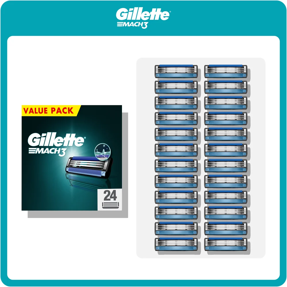 Gillette Mach3 Manual Razor Blades 24ct Image 1
