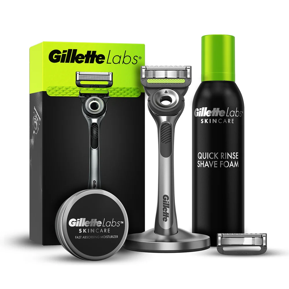 Gillette Labs Razor with Exfoliating Bar, Shaving Foam, Moisturiser Image 1