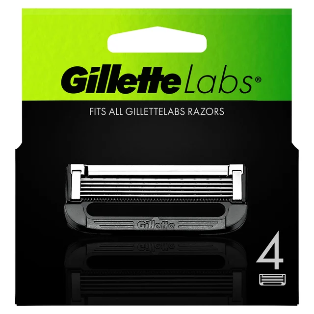 GilletteLabs razor blade refills, 4-count pack, fits all GilletteLabs razors.