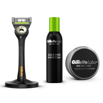 Gillette Labs Black & Gold Razor, Shaving Foam, Moisturiser