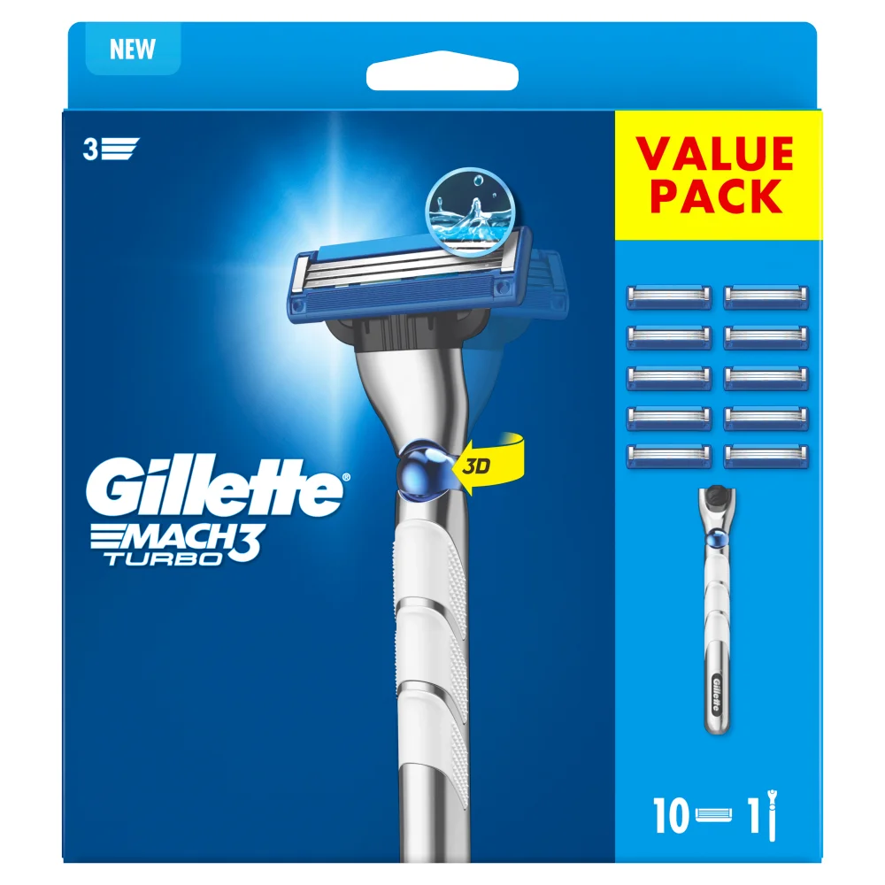 Gillette Mach3 Turbo 3D Value Pack Image 1