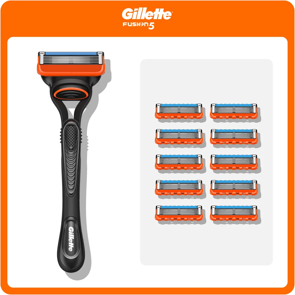 Gillette Fusion5 Value Pack: Handle + 10 Razor Blades Image 1