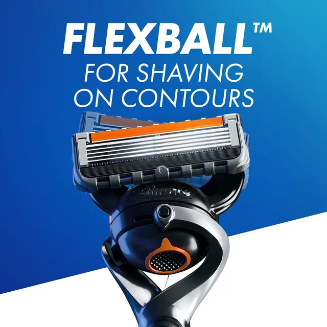 Gillette razor featuring FLEXBALL™ for shaving on contours.