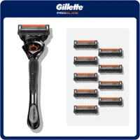 Gillette ProGlide razor handle with 8 refill blade cartridges.
