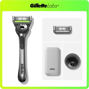 Gillette Labs Razor with Exfoliating Bar, Travel Case and 1 Razor Blades Refill