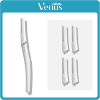 Gillette Venus facial hair trimmer shown with four replacement heads.