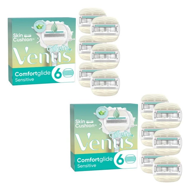 Venus Comfortglide Smooth Sensitive Razor Blades (2 Packs of 6 Blades)