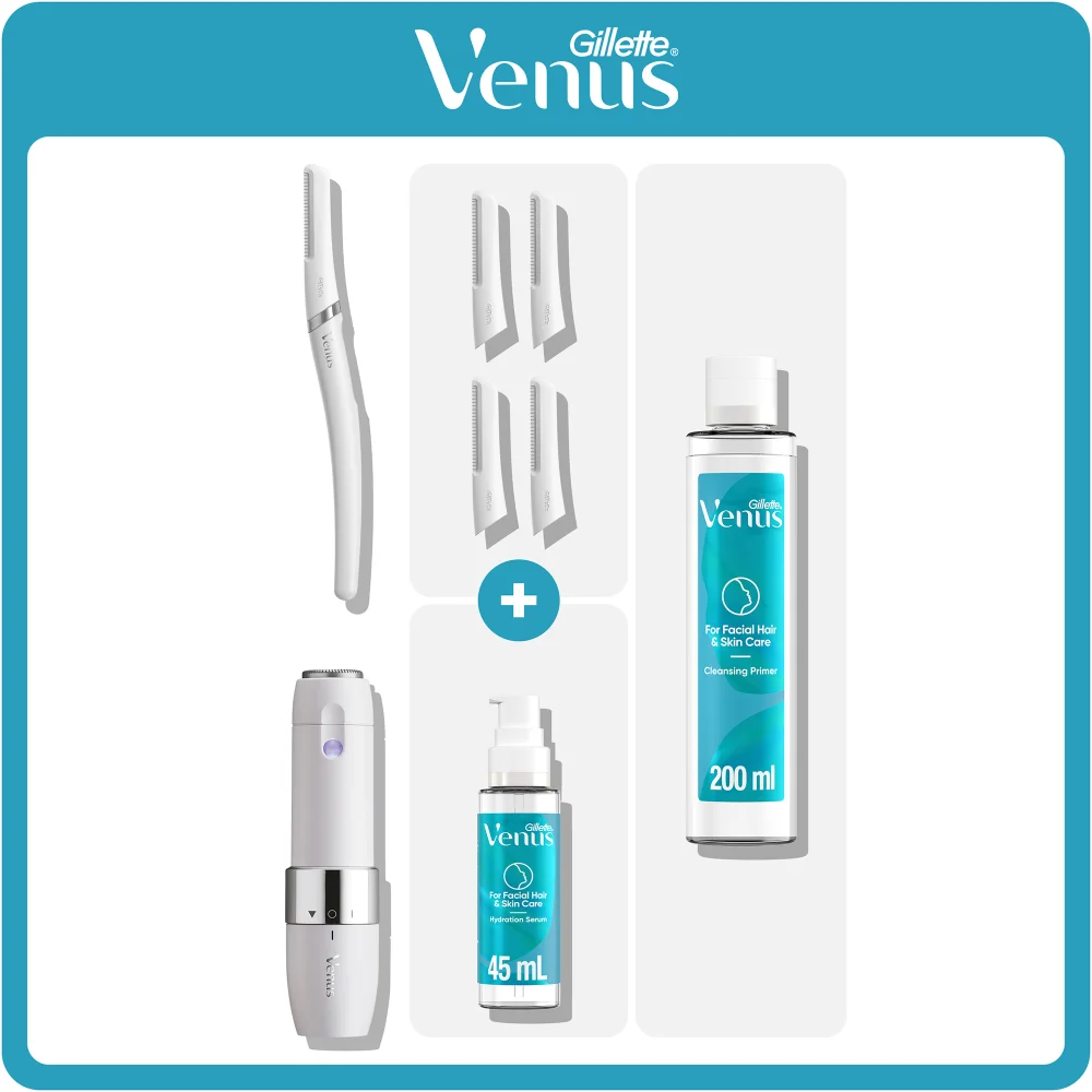 Gillette Venus Facial Hair & Skincare All-in-One Dermaplaning Set Image 1