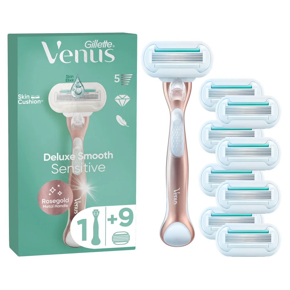 Gillette Venus Deluxe Smooth Sensitive Rose Gold Value Pack Image 1