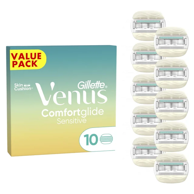 Gillette Venus ComfortGlide 5 Sensitive, 10 Razor Blade Refills
