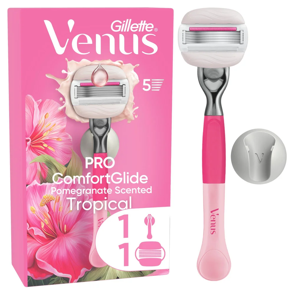 Gillette Venus Pro ComfortGlide Pomegranate Scented Tropical Women's Razor 1 Refill Image 1