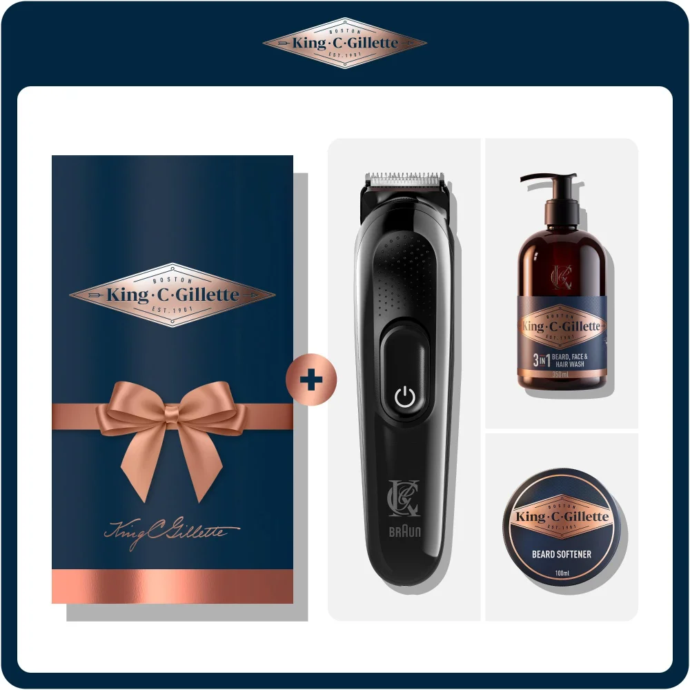 King C. Gillette Beard Moustache Trimmer & Beard Care Gift Set Image 1