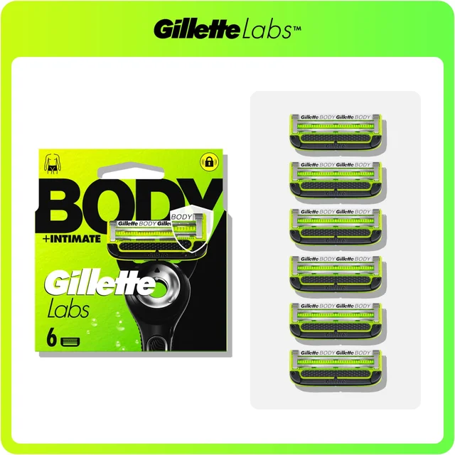 GilletteLabs Body + Intimate Razor Blade Refill Cartridge 6 Refills