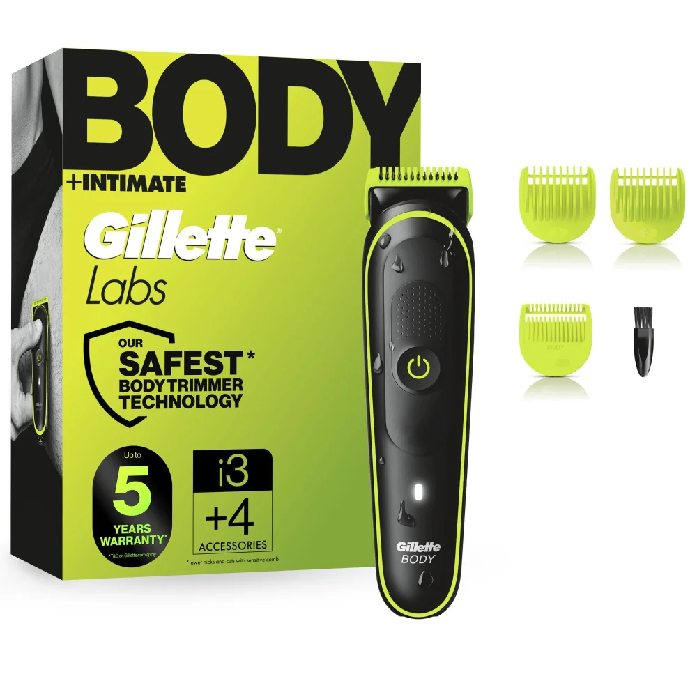 GilletteLabs i3 Body + Intimate Hair Trimmer for Men, SkinFirst Technology, Waterproof Image 1
